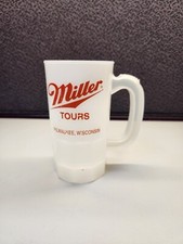 miller Tour beer mug Milwaukee Wisconsin White Plastic