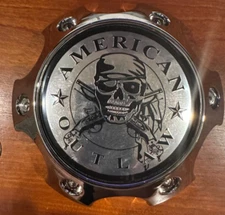 American Outlaw Chrome Custom Wheel Center Caps6 Lug Old Skull AOL-BC-&-C. NEW