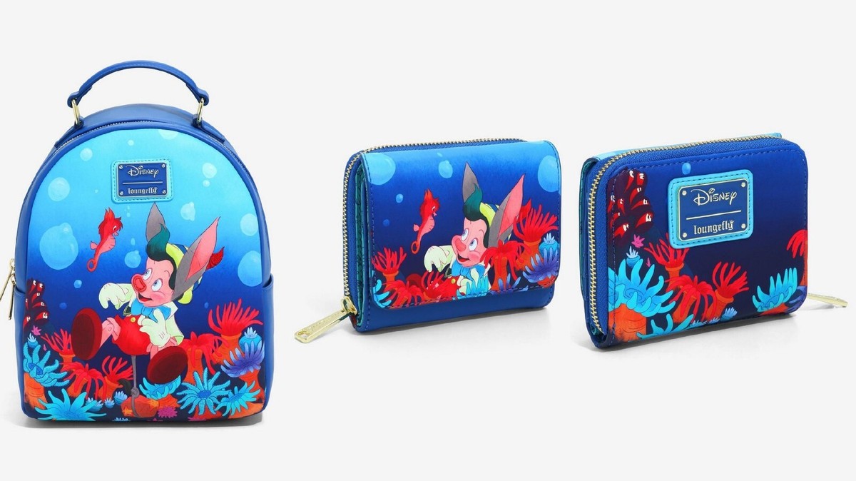 Loungefly Disney Pinocchio Mini Backpack Coral Reef Underwater Bag