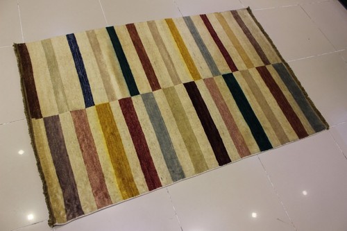 Alfombra de área multicolor Rugstc 4x6 Gabbeh, genuina anudada a mano, pila de lana - Imagen 5 de 5