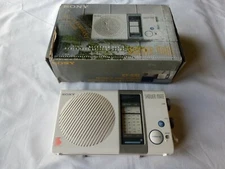 Sony ICF-S76L Shower Mate radio with box, manual, accessories, works