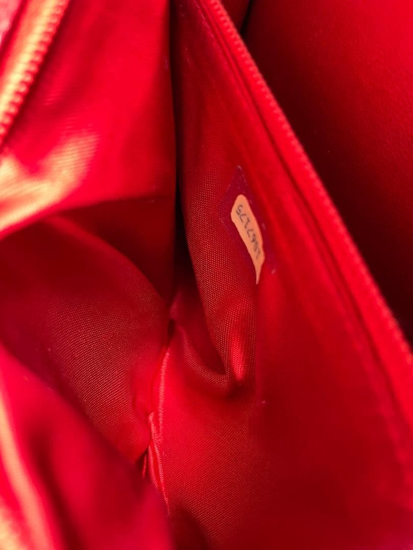 CHANEL Lambskin Quilted Small Single Flap Red Shoulder Bag Repainted G167 thumbnail 7