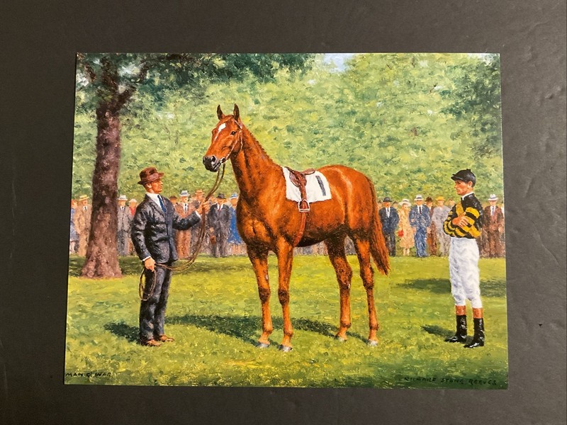 MAN O’ WAR Photo Oil Painting 11 X 9 Horse Racing CHAMPION