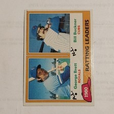 Topps 1981 Batting Leaders Card #1 George Brett Bill Buckner MLB Baseball