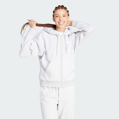 adidas women Essentials 3-Stripes Full-Zip Fleece Hoodie | eBay