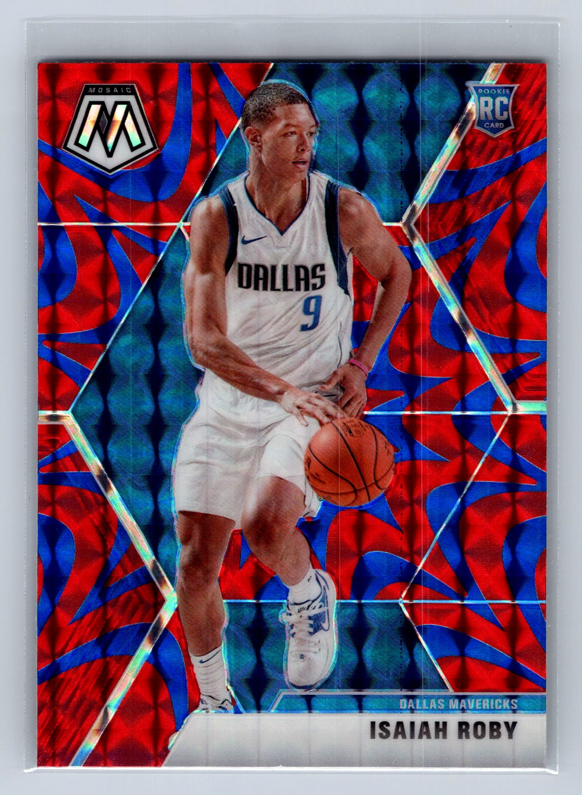 2019-20 Panini Mosaic #232 Isaiah Roby Reactive Blue Dallas Mavericks Rookie