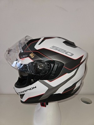 INTEGRALHELM SCORPION EXO-520 EVO AIR (WEISS-SILBER-ROT) - GRÖSSE XS