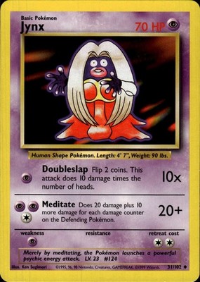 Pokemon Base Set #031/102 Jynx Uncommon Lightly played C