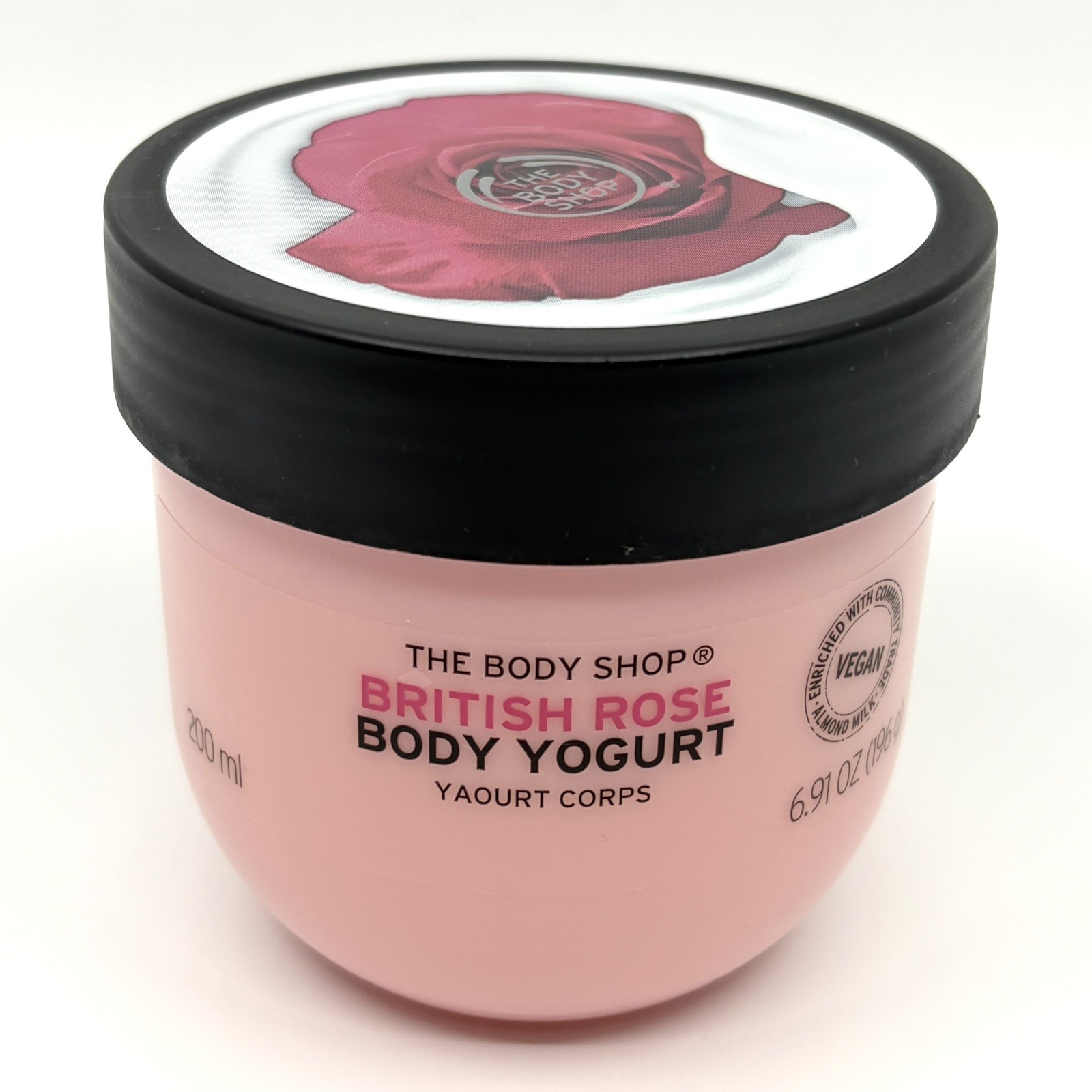The Body Shop British Rose Body Yogurt, Vegan, 48H Moisturizing, 6.91 OZ