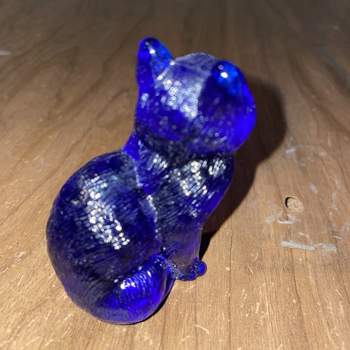 Vintage Mosser Glass Cobalt Blue Cat Kitty Figurine - Bild 4 von 6