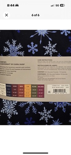 2-Piece ClimateRight by Cuddl Duds Women’s SmalBase Layer Top Legging Set • Blue - Picture 4 of 5