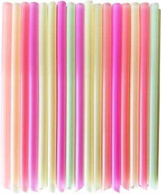 100 counts] Multicolor Drinking Straws, Jumbo Smoothie Straws, Boba Straws,