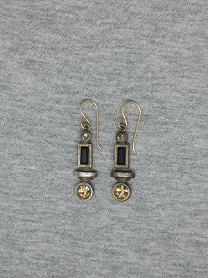 Patricia Locke Swarovski Crystal Abstract Minimalist Pierced Dangle Earrings 