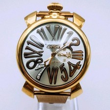 Excellent condition Working item GAGA MILANO 46MM Gold Battery Type Wristwatch D