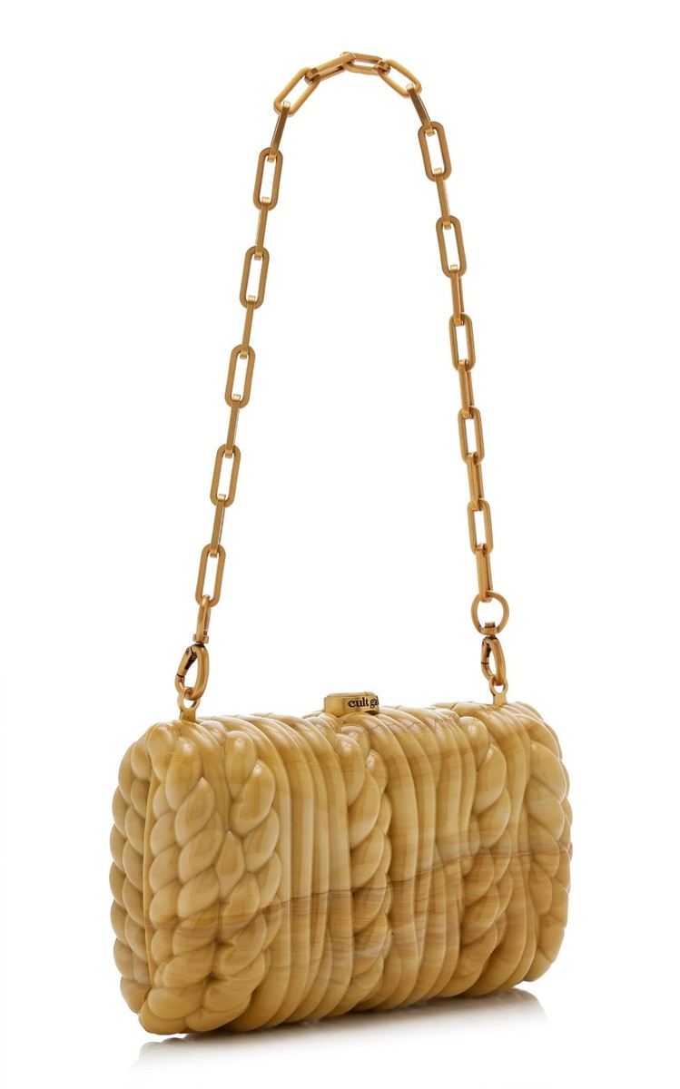 NWT Cult Gaia Helene Acrylic Clutch Bag Cornsilk NEW | eBay