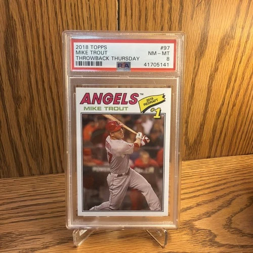 2018 Topps Throwback Thursday PSA 8 - 1977 Topps Baseball Design Mike Trout #97