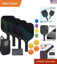 Lightweight Fiberglass Pickleball Paddles Set - Ideal Starter Kit for All Ages
