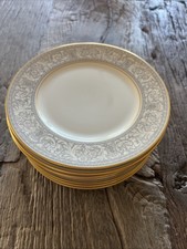 Set 9 Franciscan Renaissance China Bread Butter Plates Gray With Gold Rim Mint