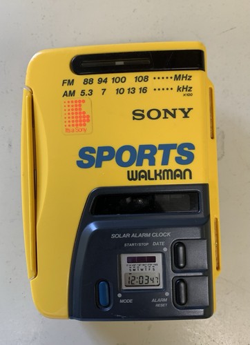 SONY SPORTS WALKMAN WM-AF58 AM/FM RADIO, CASSETTE PLAYER & SOLAR ALARM ...