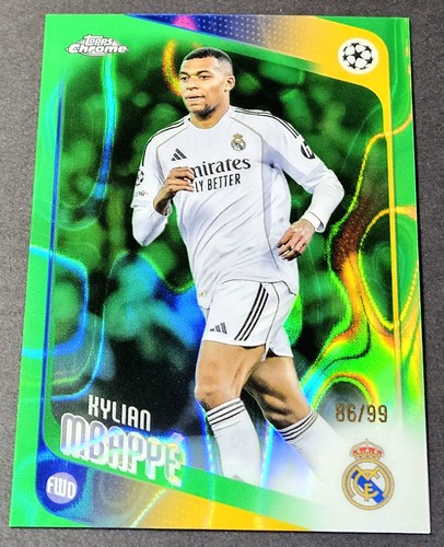2025-26 Topps Chrome UCC Green /99 Kylian Mbappe Refractor #112 Real Madrid