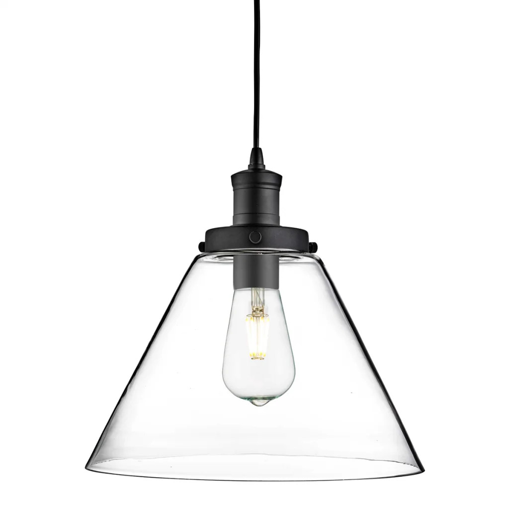Ceiling Light Black Pyramid Matt Searchlight 3228BK