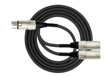 Cable Y-303-01 - 1 Foot - XLR Female to Dual XLR Male Y-Cable