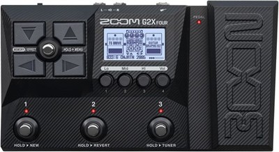 ZOOM G2X FOUR Gitarren-Effektpedal schwarz mehrschichtiges IR-Modell mit Pedalen