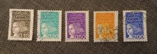 Partial France used stamp set: Sep 1997 Marianne definitives