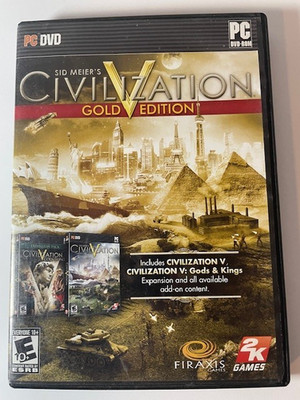 Sid Meier s Civilization V Gold Edition PC DVD ROM CIB Complete 2K Firaxis