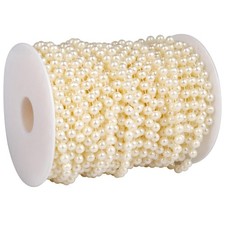 76.5 FT Pearl Beads Garland for Decoration 6MM Ivory Craft Pearl Beads String