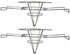  2 PACK NEW Winware Winco FF-10 Chrome Medium 10" Fryer Filter Stand