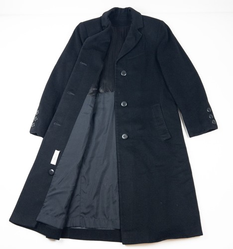 Fleurette Cashmere Coat Women's 2 Vintage Black 100% Cashmere Long Overcoat - Picture 2 of 15
