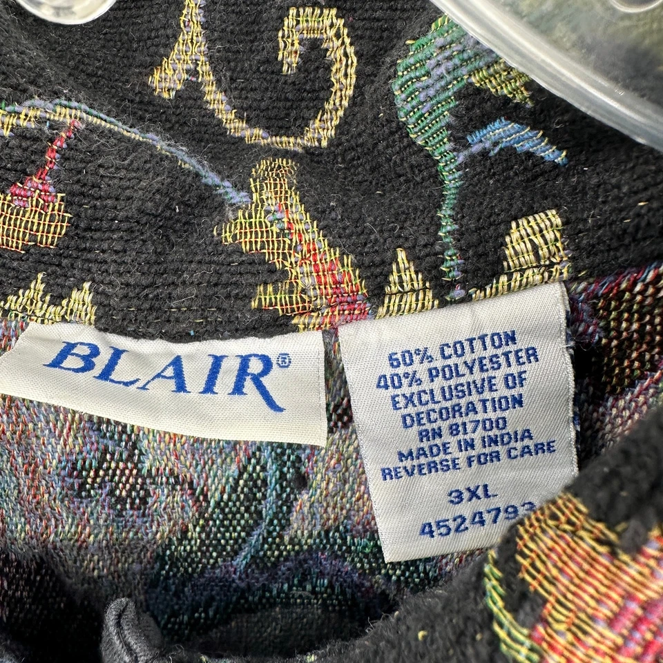 Blair 女式夹克尺寸 3X 挂毯 Cottagecore Artsy 花卉声明外套 — 第 3/4 张图片