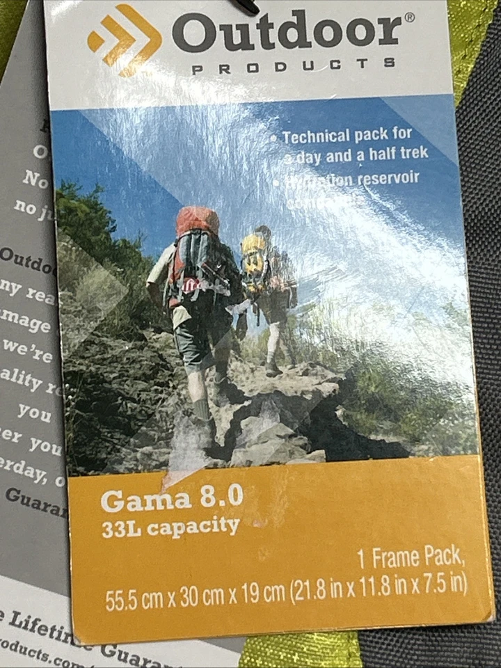 Mochila de Senderismo Outdoor Products 33L Amarillo Neón Compatible con Hidratación Foto 3 de 4