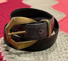VTG 80  s Forenza Black Genuine LeatherGolden Buckle Women  s Small