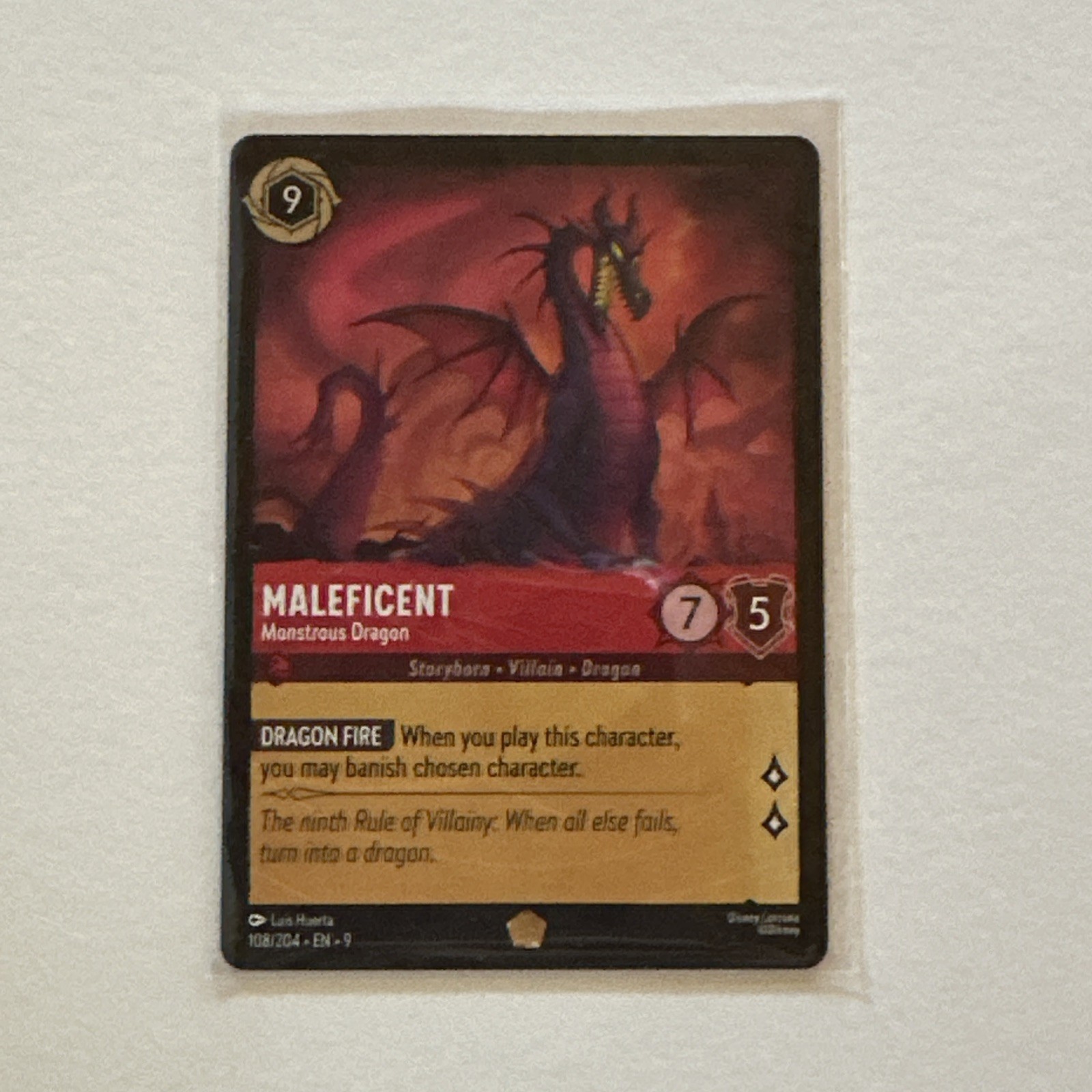 Disney Lorcana Fabled Maleficent Monstrous Dragon 108/204 NM Legendary