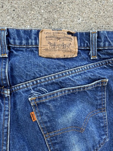 90'S Levi's 40505-0215 Regular Fit Straight Leg Orange Tab Tapered Denim Pants, Made in USA, Men's W33 cotton blue type Vintage Second Hand