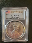 2017 American Silver Eagle $1 MS 70 PCGS First Strike Flag Label