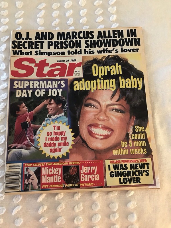 Star Magazine Oprah Winfrey Christopher Reeves O.J. Simpson August 29 1995