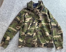 Polo Ralph Lauren Hoodie Youth Large 14-16 Green Camo Full Zip Fleece Lined