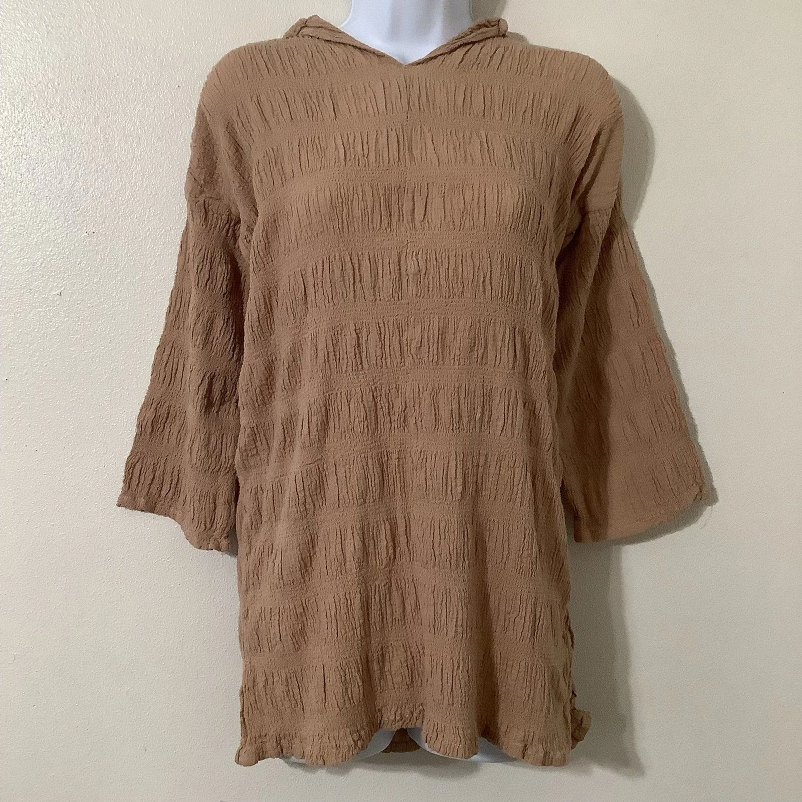 Bohemian Boho Hippie Festival Fall Fairycore Forest Fairy Tan Stretch Hoodie S/M