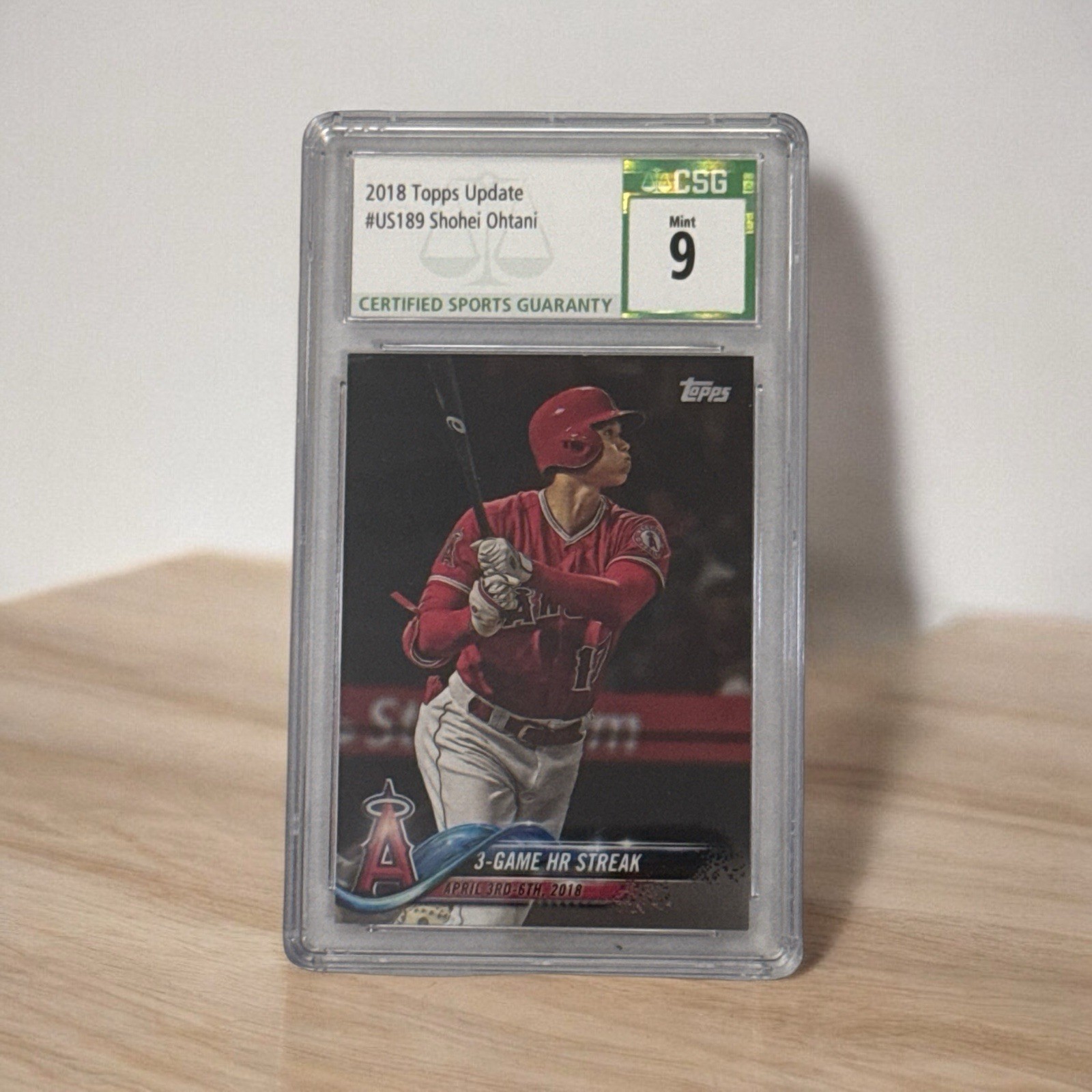 2018 TOPPS UPDATE #US189 SHOHEI OHTANI PSA 9