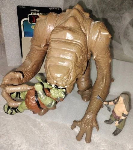 Vintage Star Wars RotJ Rancor Monster Figure W/ Gamorrean Guard & Rancor Keeper