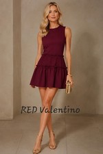 RED Valentino Jersey Fit & Flare Burgundy Size XL Designer Minimalist Quiet Lux