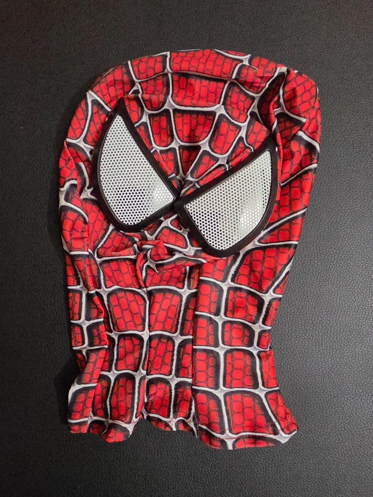 Spider-Man Adult Size L Full Face Mask Cosplay Costume Red Black Zip Back