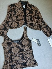 Alex Evenings Jacket Large P Tank Set Brocade Embellished Party Bridesmaid New