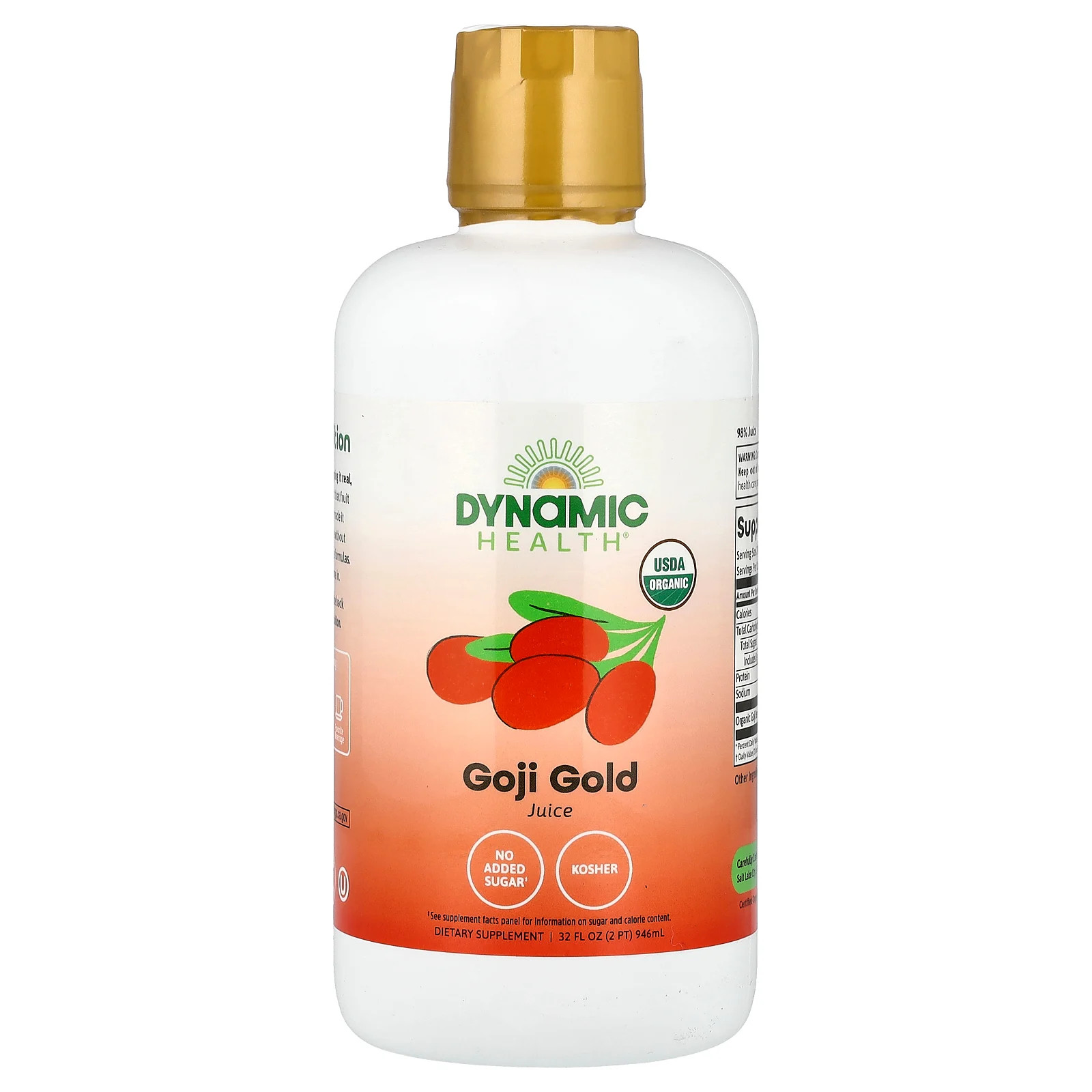 Dynamic Health Laboratories Organic Goji Gold 32 жидких унции 946 мл не содержит BPA 7190₽