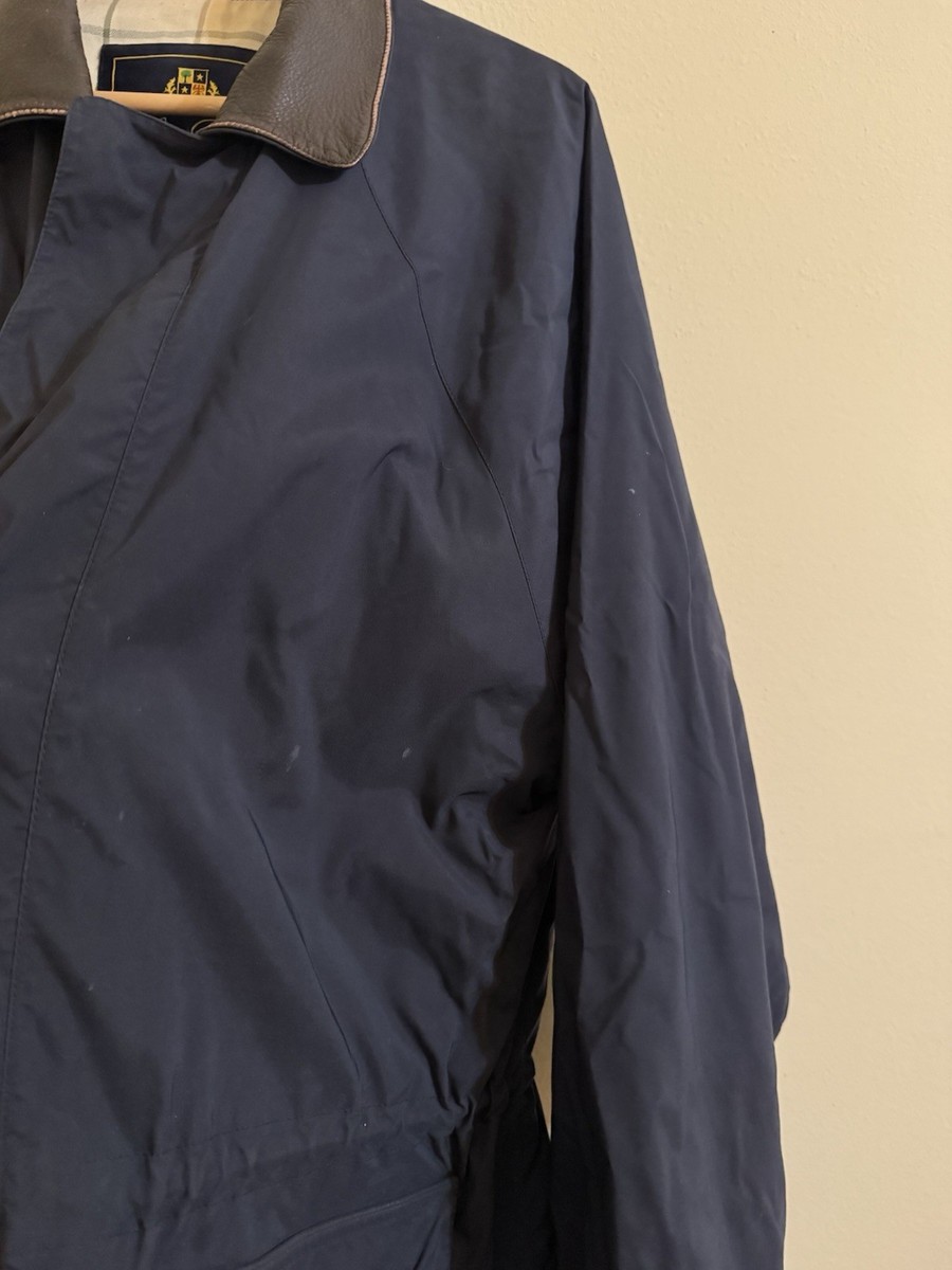 Loro Piana 1992 Horsey Jacket Olympics Barcelona Leather Navy Blue