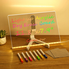 Led Drawing Board with 7 Colors12X8 Light up Acrylic Cosmody Drawing
