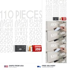 110 Pieces Vinyl Reflective Mailbox Number Sticker Adhesive Capital Letter St...